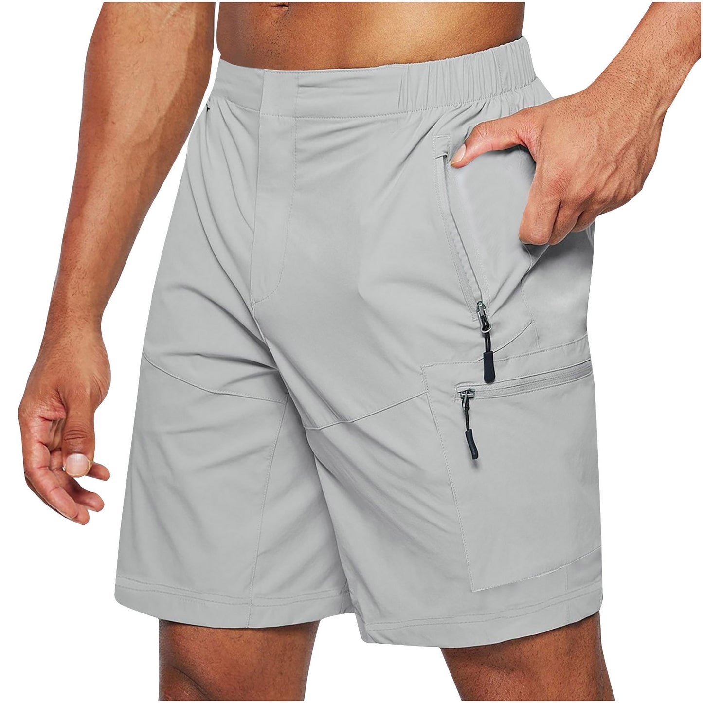 Men's Casual Elastic Waist Strap Summer Shorts Casual Fit Fashion Outdoor  Shorts For Men Knee-Length Straight Leg Pants Shorts