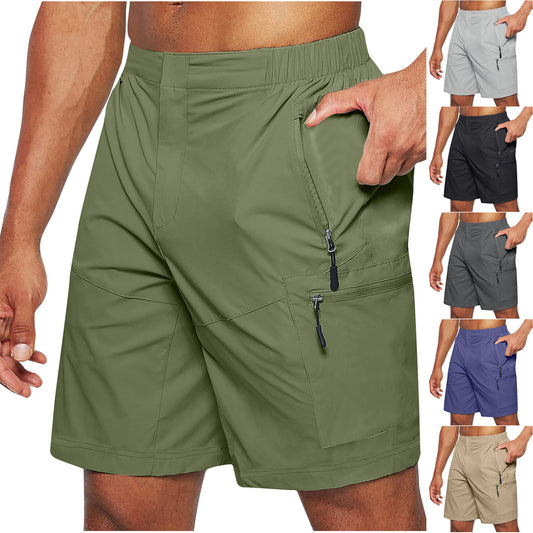 Men's Casual Elastic Waist Strap Summer Shorts Casual Fit Fashion Outdoor  Shorts For Men Knee-Length Straight Leg Pants Shorts