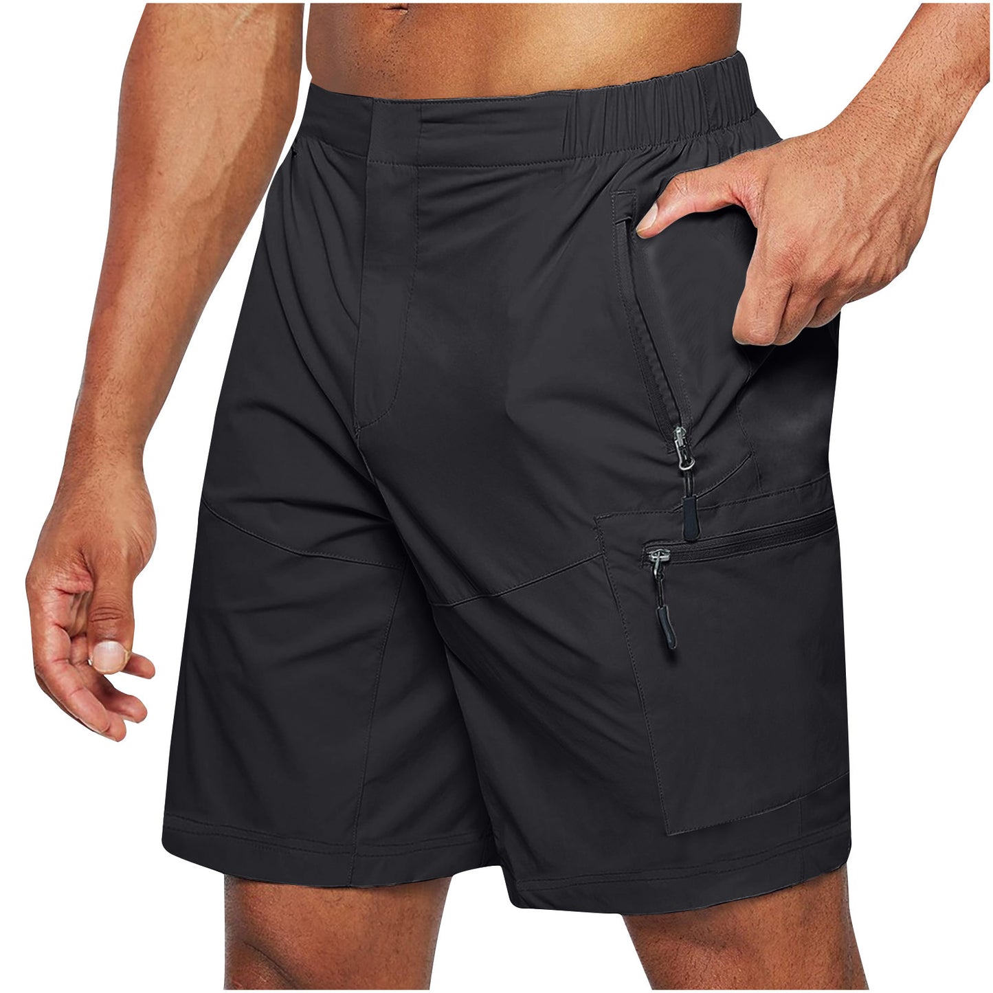 Men's Casual Elastic Waist Strap Summer Shorts Casual Fit Fashion Outdoor  Shorts For Men Knee-Length Straight Leg Pants Shorts
