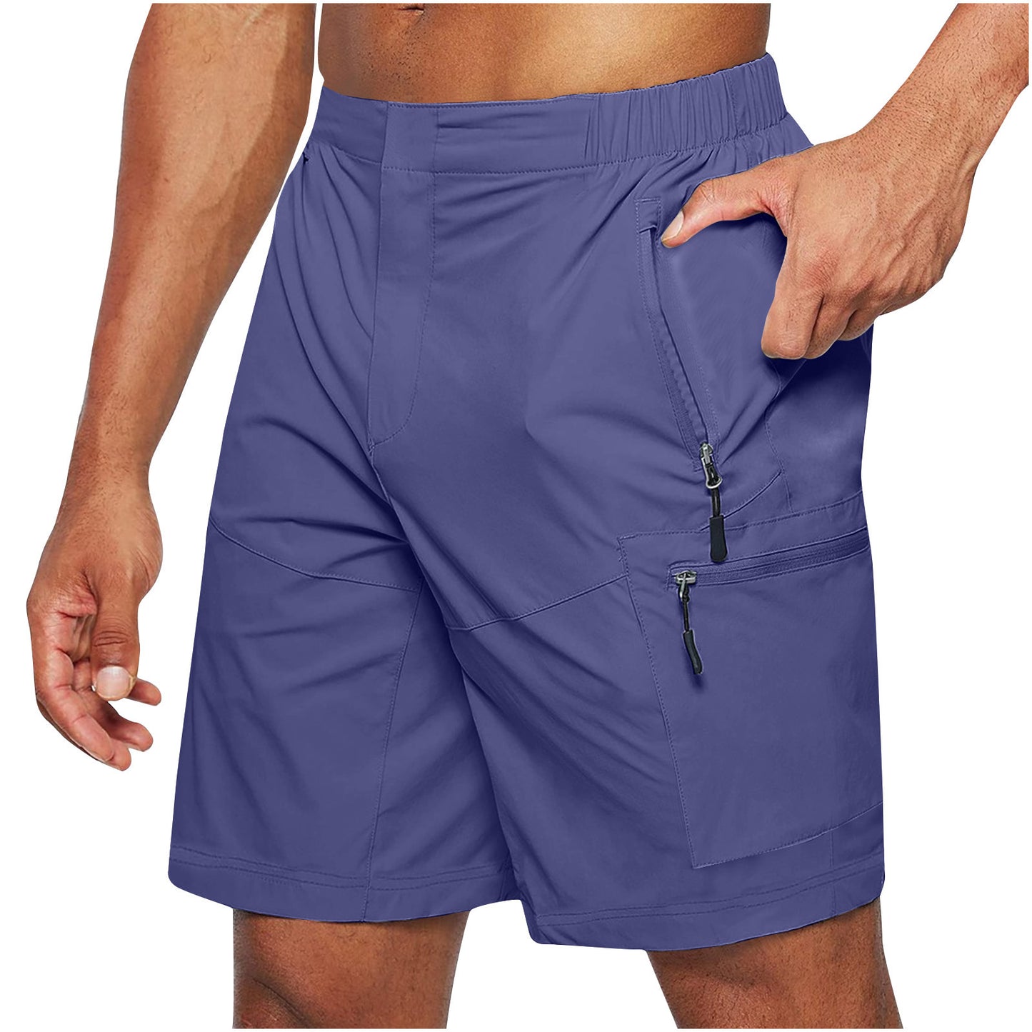 Men's Casual Elastic Waist Strap Summer Shorts Casual Fit Fashion Outdoor  Shorts For Men Knee-Length Straight Leg Pants Shorts