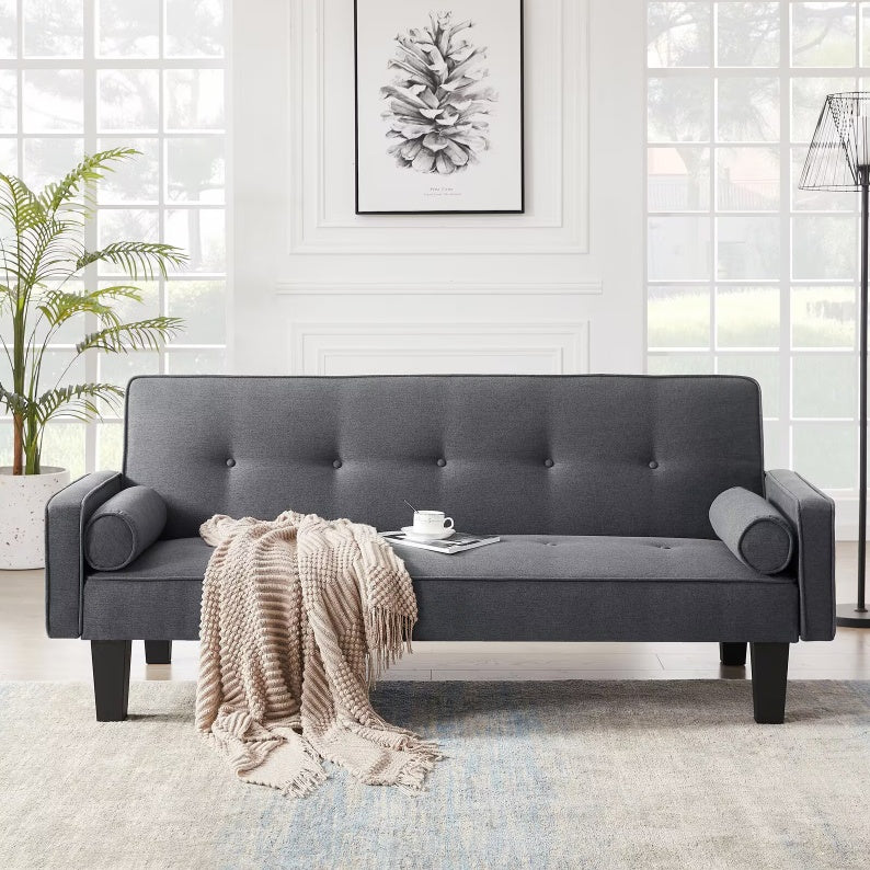 Elegant Fabric Love Seat | Button-Tufted Design with Pillows | Timeless Living Room Furniture